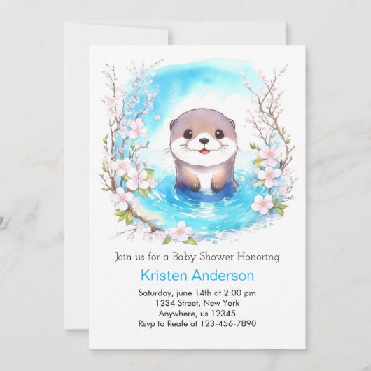 Ottly Schattige Waterverf Boy Baby shower Kaart (Voorkant)