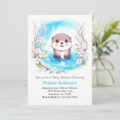 Ottly Schattige Waterverf Boy Baby shower Kaart (Staand voorkant)