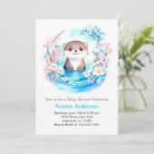 Ottly Schattige Wildflower Blue Boy Baby shower Kaart (Staand voorkant)