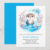 Ottly Schattige Wildflower Blue Boy Baby shower Kaart (Voorkant / Achterkant)