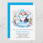 Ottly Schattige Wildflower Blue Boy Baby shower Kaart (Voorkant / Achterkant)