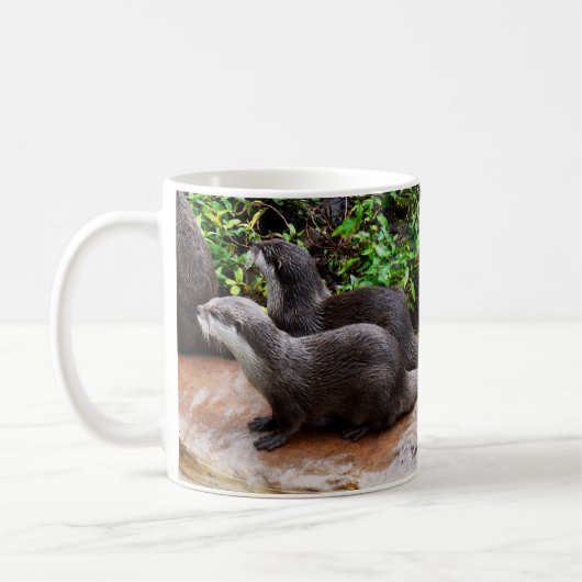 Ottly tot Schattige, otter, witte koffie Mok (Links)