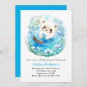 Ottly Whimsical Blue Meadow Boy Baby shower Kaart (Voorkant / Achterkant)