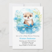 Ottly Whimsical Blue Wildflower Boy Baby shower Kaart (Voorkant)