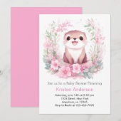 Ottly Whimsical Waterverf Meisje Baby shower Kaart (Voorkant / Achterkant)