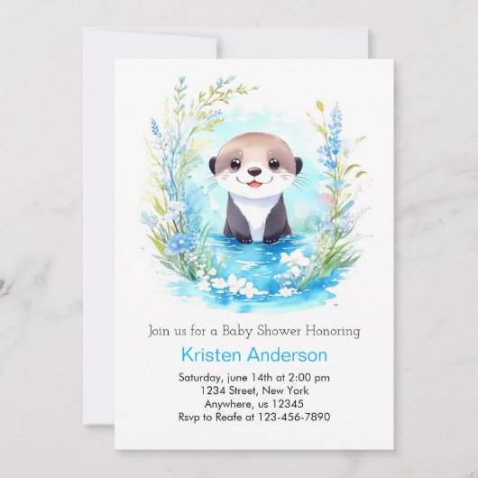 Ottly Whimsical Wildflower Boy Baby shower Kaart (Voorkant)