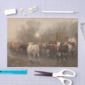 Otto Bache | De Koeien worden uit het Barn gedreve Tissuepapier (Craft)