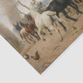 Otto Bache | Een reeks paarden buiten een Inn Tissuepapier (Detail)