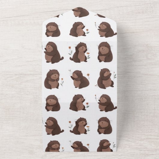 "Otto der braune Maulwurf" Einladungskarte All In One Uitnodiging (Buitenkant)