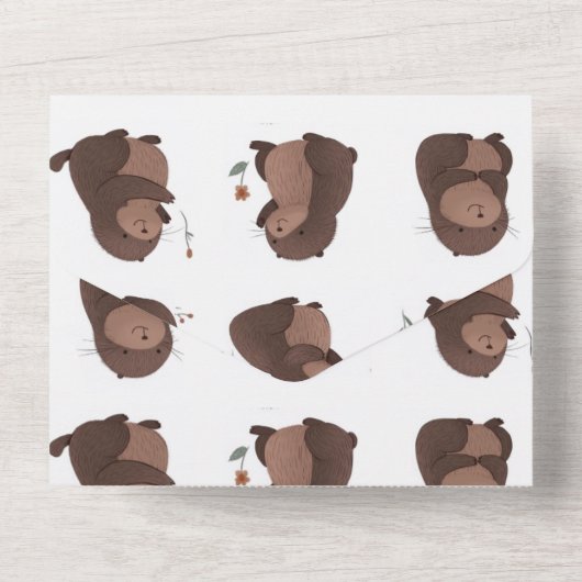 "Otto der braune Maulwurf" Einladungskarte All In One Uitnodiging (Achterkant)