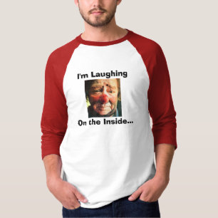 Otto Griebling aan het lachen aan de binnenkant T-shirt