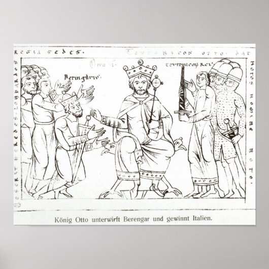 Otto I Indiend bij Berenger II Poster (Voorkant)