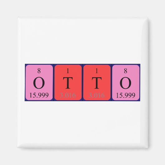 Otto periodieke table name magnet (Voorkant)