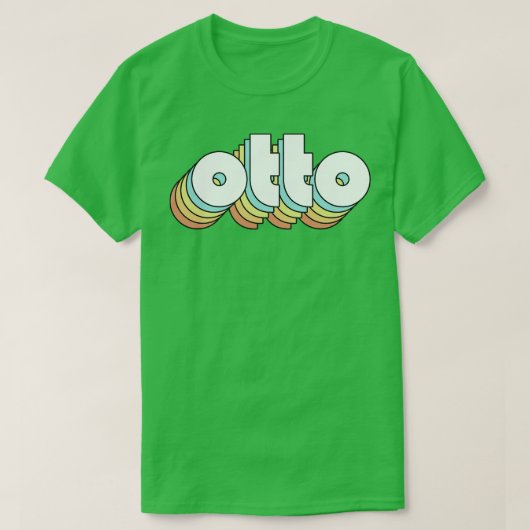 Otto Retro Rainbow Typography Vervaagde stijl T-shirt (Design voorkant)