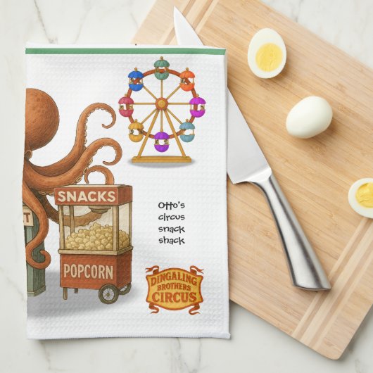 Otto’s circus snack shack theedoek (Quarter Fold)