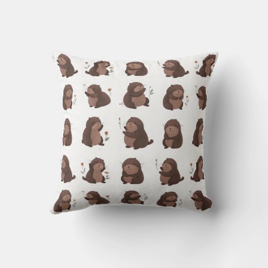 Otto the Brown Mole Pillow Kussen (Achterkant)