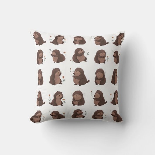Otto the Brown Mole Pillow Kussen (Voorkant)
