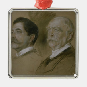 Otto von Bismarck en zijn zoon Herbert Metalen Ornament