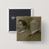 Otto von Bismarck en zijn zoon Herbert Vierkante Button 5,1 Cm (Voorkant /achterkant)