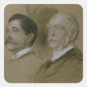 Otto von Bismarck en zijn zoon Herbert Vierkante Sticker