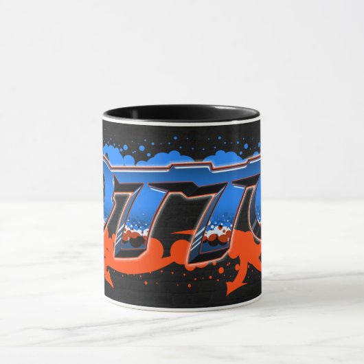 Otto Vorname Name Graffiti blue orange Tasse Mok (Midden)