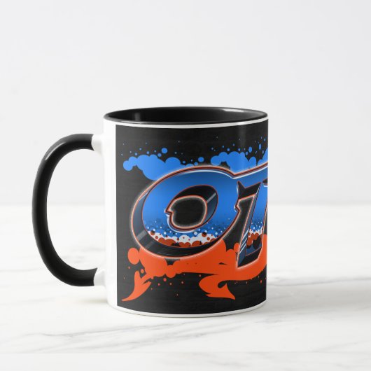 Otto Vorname Name Graffiti blue orange Tasse Mok (Links)