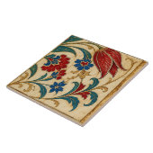 Ottomaans Rood Tulp Botanisch Compositie | Tegeltje (Zijkant)