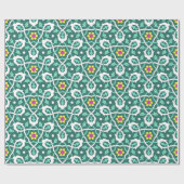 Ottomaans Turks wijnmodel groen en wit Cadeaupapier (Vlak)