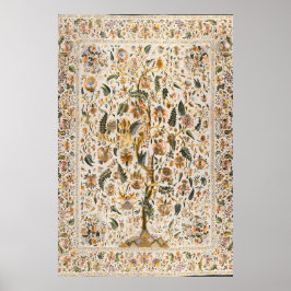 Ottomaanse Boom des Levens Kunstprint Vintage Bloe Poster