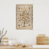 Ottomaanse Boom des Levens Kunstprint Vintage Bloe Poster (Keuken)