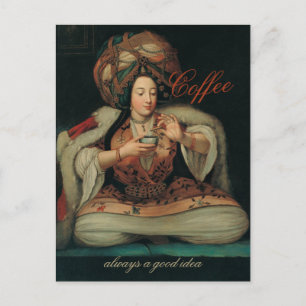 Ottomaanse dame geniet van koffie CC0266 Briefkaart