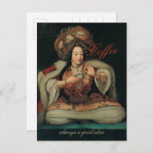 Ottomaanse dame geniet van koffie CC0266 Briefkaart (Voorkant / Achterkant)