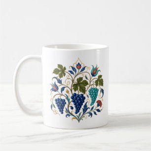 Ottomaanse Druif & Tulp Botanische Kunst   Bloem Koffiemok