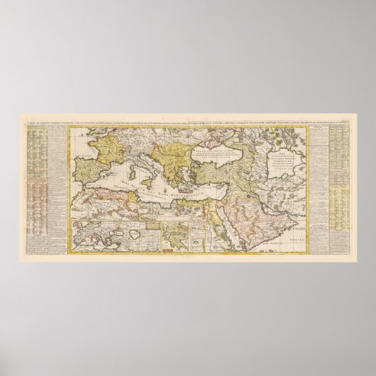 Ottomaanse Empire Map van Henri Chatelain (1719) Poster (Voorkant)