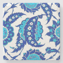 Ottomaanse Iznik Saz-blad bloemencoaster