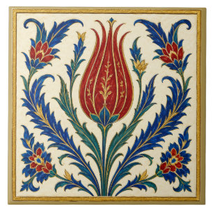 Ottomaanse Iznik Tulp Bloemenschildering Tegeltje