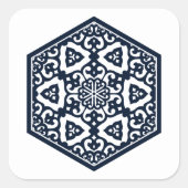 Ottomaanse patroon 6 sticker vierkant (Voorkant)