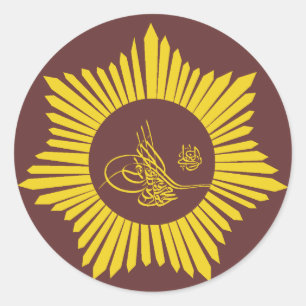 Ottomaanse Rijk Tughra Kalligrafie Ronde Sticker