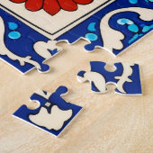Ottomaanse stijl blauw rode tulp patroon legpuzzel (Zijkant)