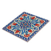 Ottomaanse stijl blauw rode tulp patroon tegeltje (Zijkant)