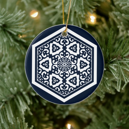 Ottomaanse turkse blauwware tracery design keramisch ornament (Boom)