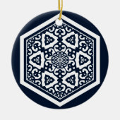 Ottomaanse turkse blauwware tracery design keramisch ornament (Voorkant)