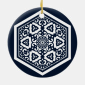Ottomaanse turkse blauwware tracery design keramisch ornament (Achterkant)