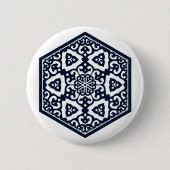 Ottomaanse turkse blauwware tracery design ronde button 5,7 cm (Voorkant)