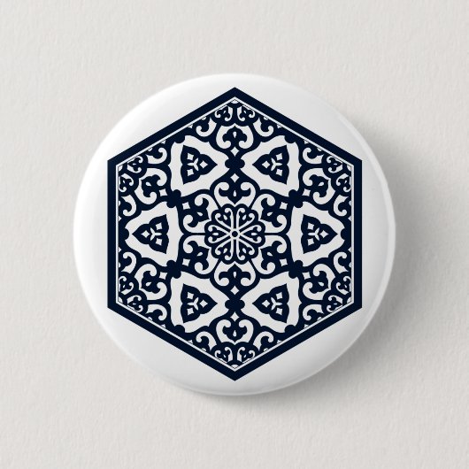 Ottomaanse turkse blauwware tracery design ronde button 5,7 cm (Voorkant)