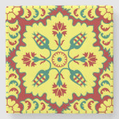 Ottomaanse Turkse tulp in rood en geel Stenen Onderzetter (Voorkant)