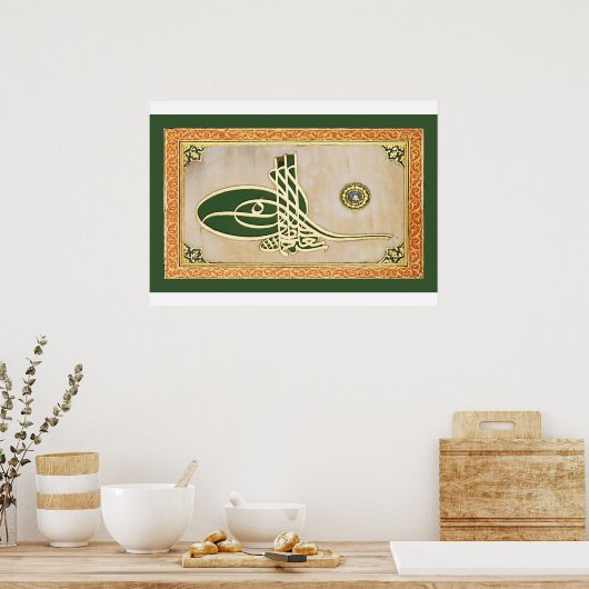 Ottomaansultan tughra Poster (Keuken)