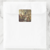 Ottoman Coffee House, 1862 (kleurenlitho) Vierkante Sticker (Tas)