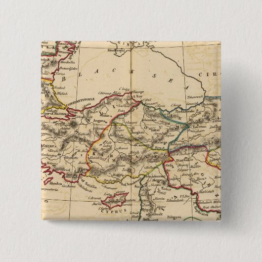 Ottoman Empire Vierkante Button 5,1 Cm (Voorkant)