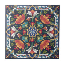 Ottoman Floral Mandala Keramische Tegel Tegeltje